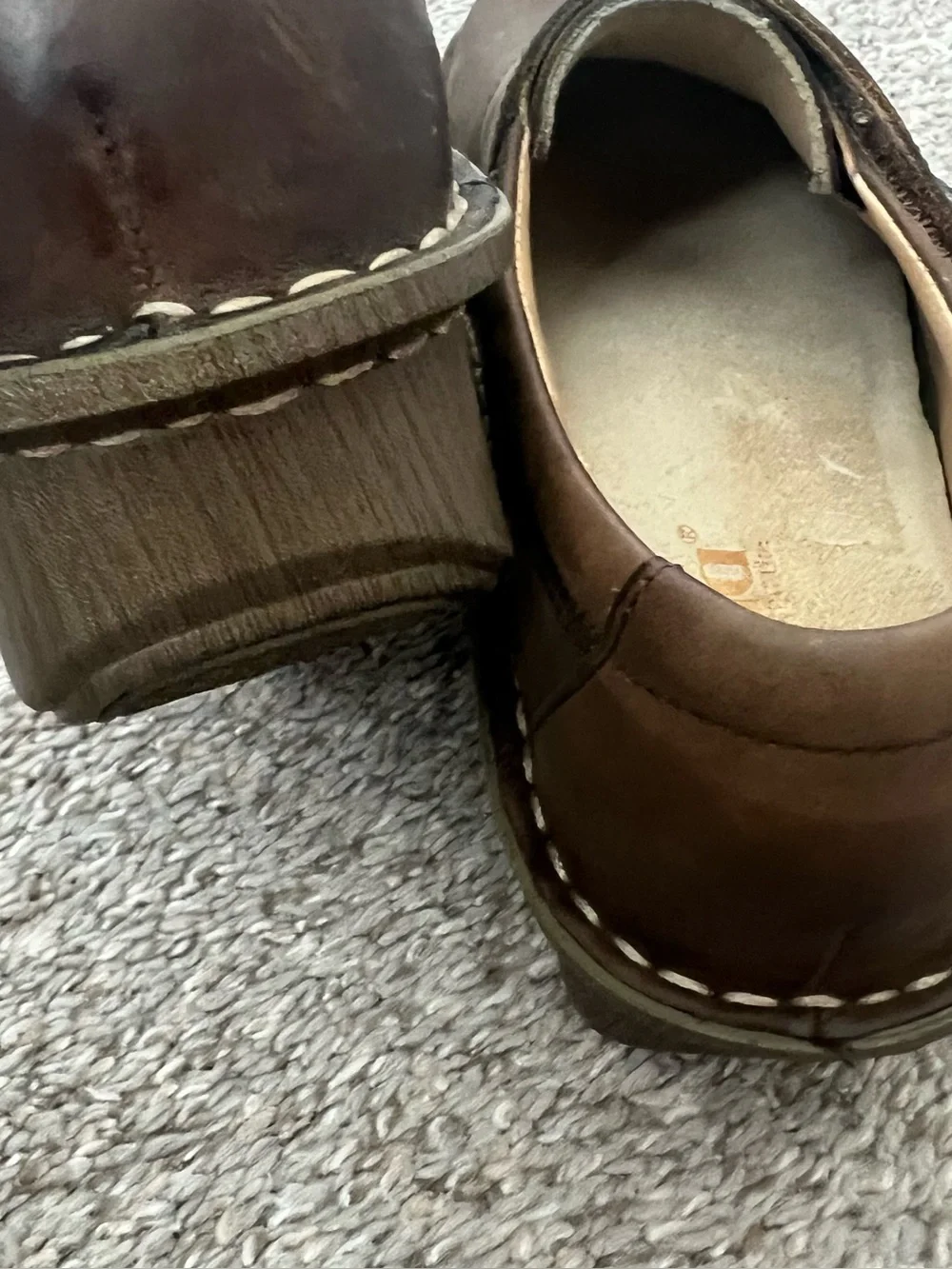Alegria Brown Leather Platform Velcro Shoes Size 37